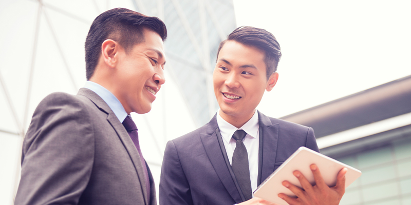 smiling professional business meeting